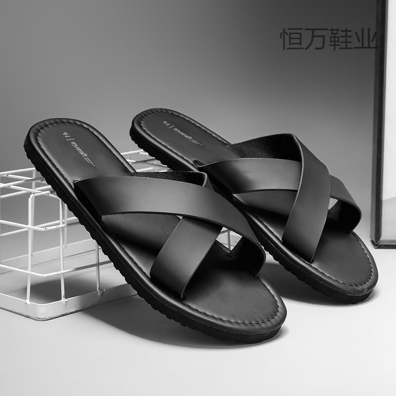 Fujian Manufacturer Cross Strap Sandals for Men, Cross-Border Soft Sole Summer Sandals, Slip-On Anti-Slip Men's Flip Flops