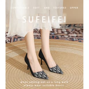 2026 Style I High Heels Women Thin Heel Fashion New Not Tiring Black Professional Work Commute Mid Heel Shoes