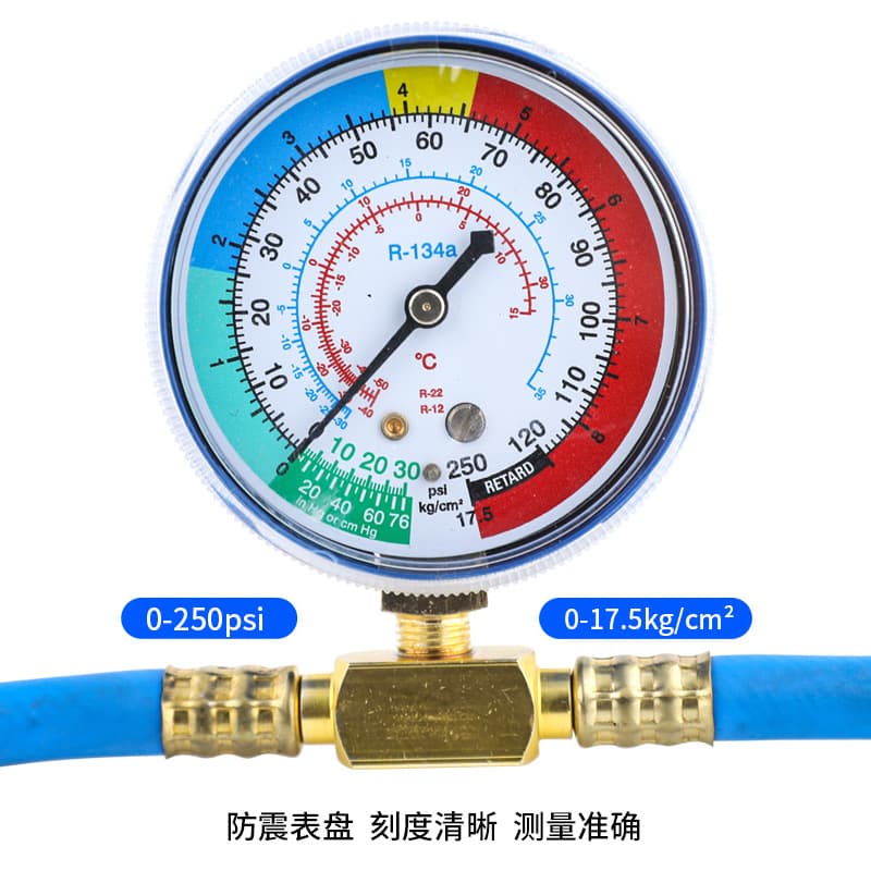 R134A Car AC Refrigerant Charging Tool, Refrigerant Detection and Recharge Hose, 1/2 ACME for Europe/US, Asian Version