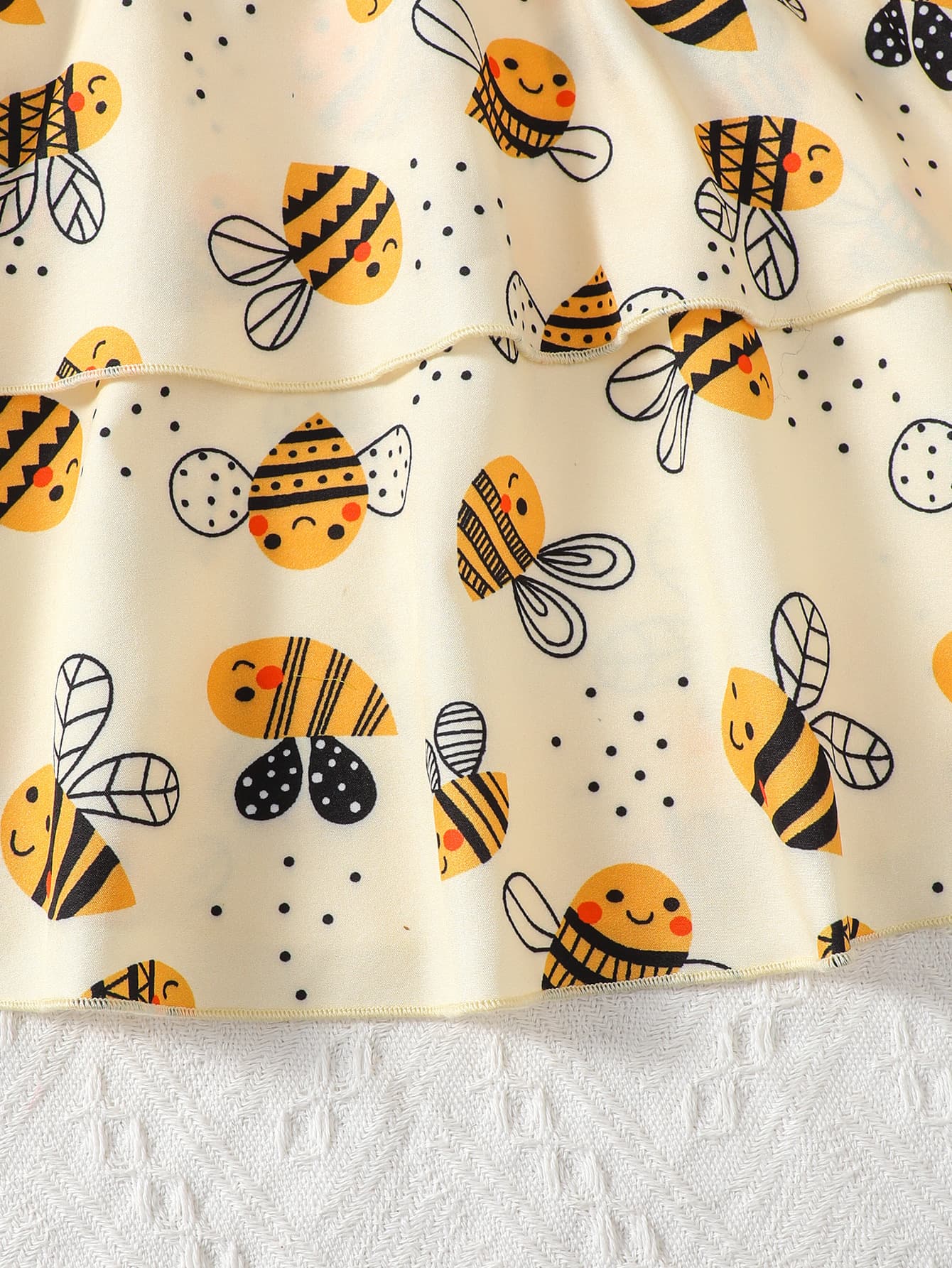 Cross-border Exclusive—Summer Girls Dopamine Little Bee Print Dress Fashionable Girls Print Dress