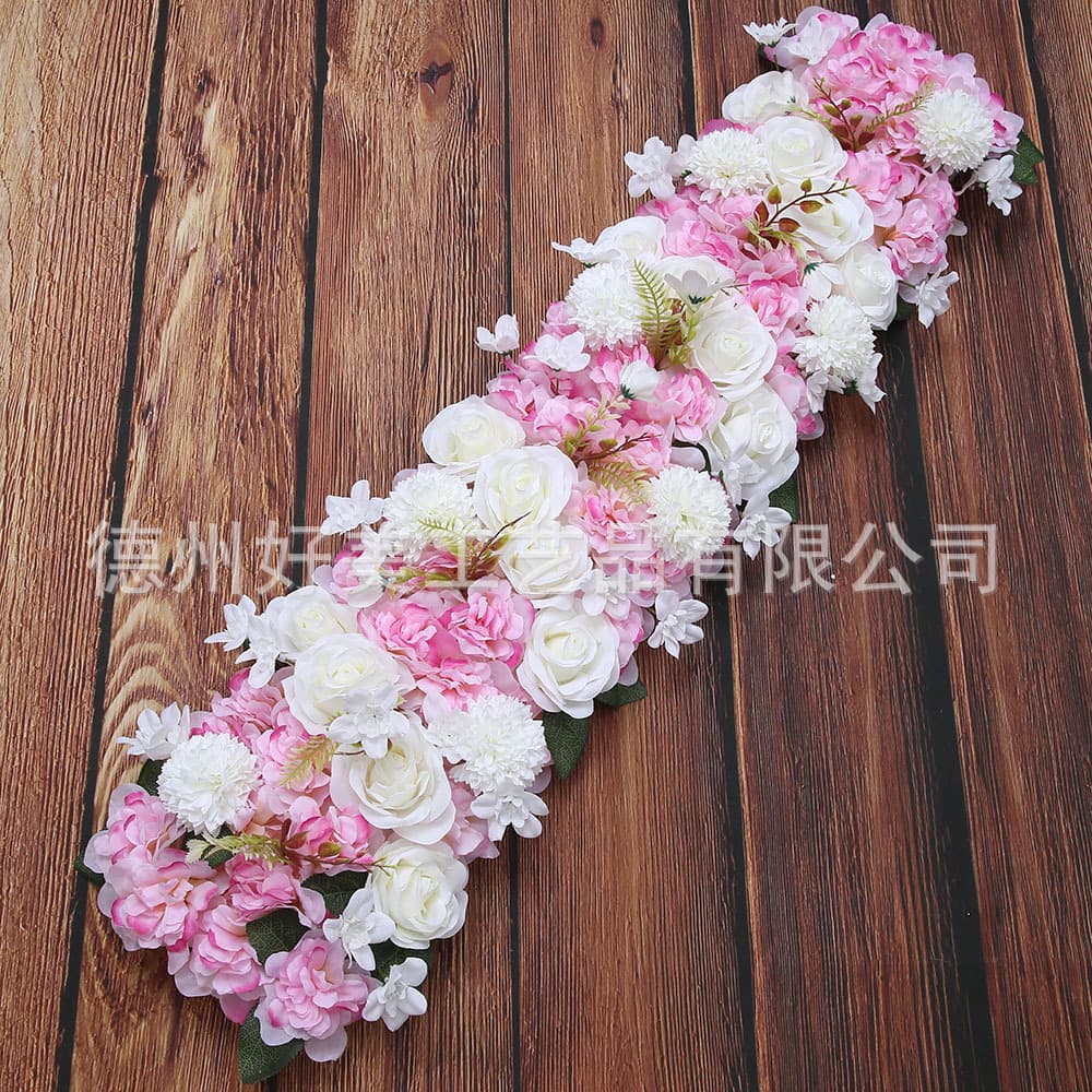 Artificial Flower Row Wedding Decoration Entrance Welcome Table Flower Arch Decor Realistic Silk Rose Bouquet Floor Arrangement