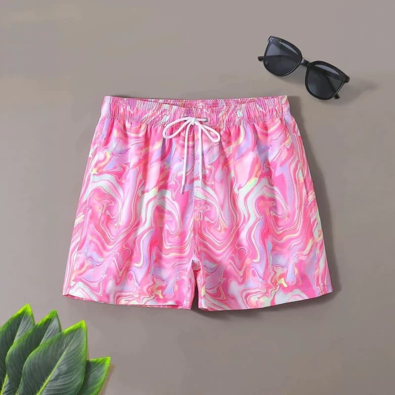 3D Digital Print Beach Shorts Men's Plus Size Quick-Dry Loose Thin Five-Point Shorts Sports Casual Patterned Shorts
