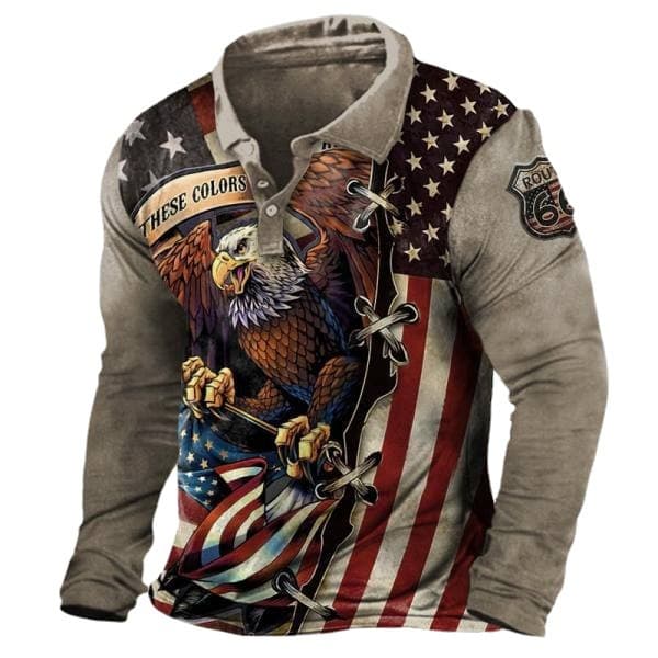Men's Long-Sleeve Polo Shirt Amazon Popular Lapel Golf Clothing European and American Men's Polo Shirt Wholesale