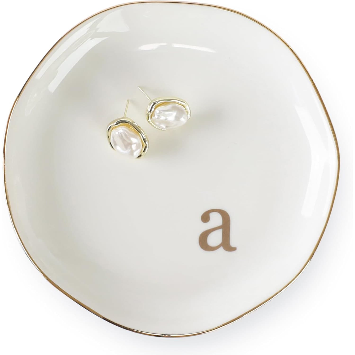 Ceramic Ring Dish Personalized Letter Engagement Gift Jewelry Tray Ornament Storage Dressing Table Aesthetic Decoration