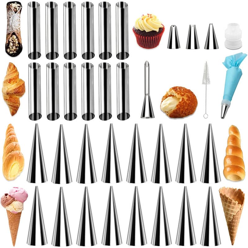 Cross-border 35-piece set of croissant mold round tube cone tube Danish croissant making tool cream decorating tip