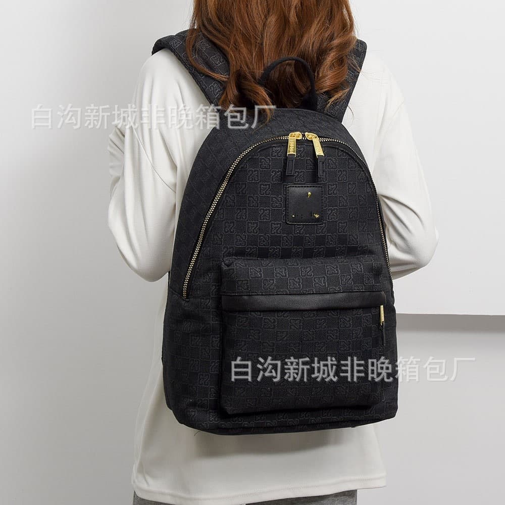High version street fashion casual backpack fashion high school student bag presbyopic checkerboard backpack computer bag