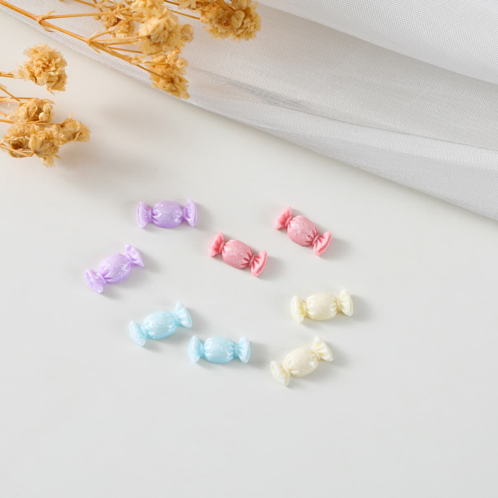 Candy Nail Art Accessories Mermaid Fine Glitter Mini Resin Macaron Color Candy DIY Nail Hair Clip Decorations