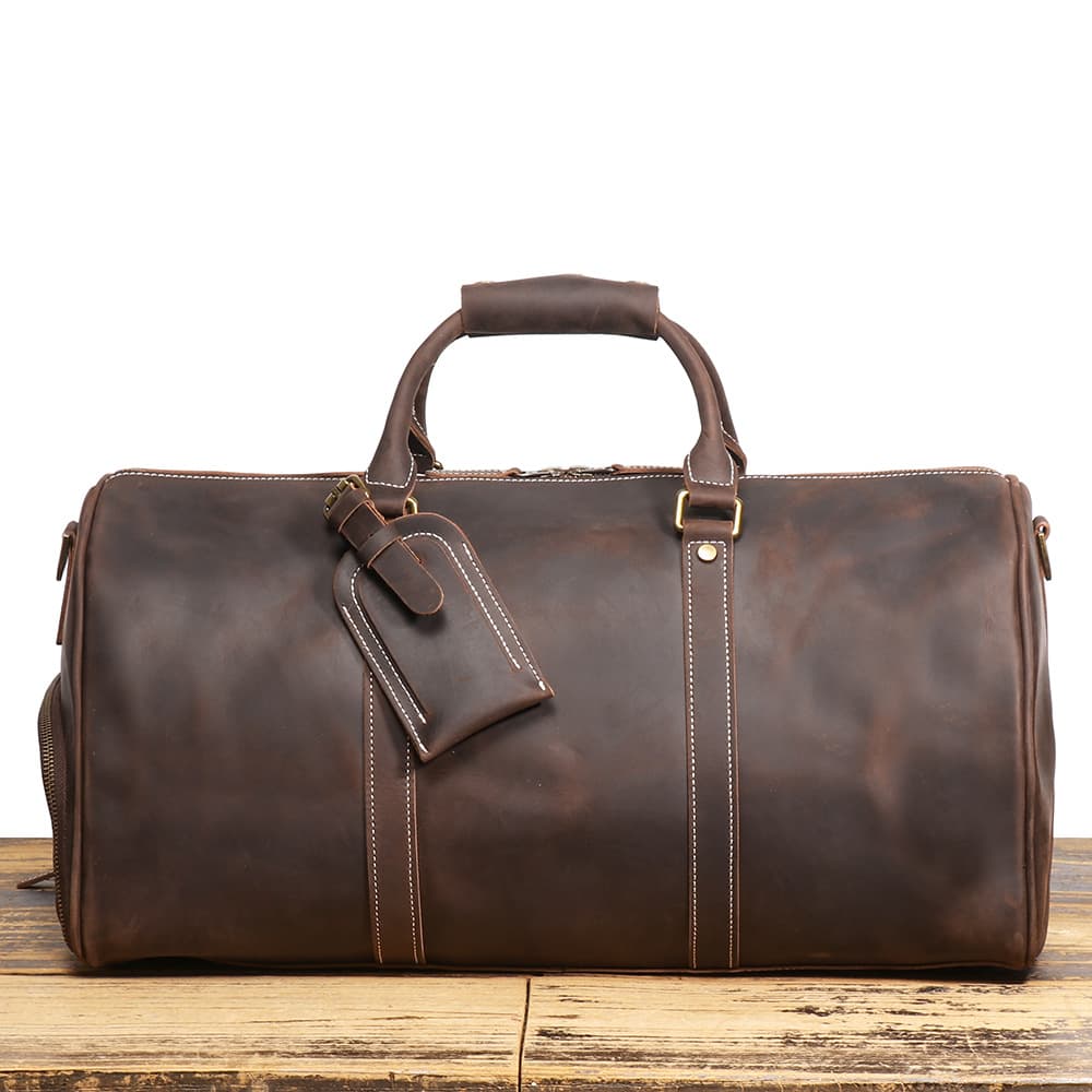 Factory Hot Sale Crazy Horse Leather Travel Bag Top Layer Cowhide Business Trip Travel Bag Handmade Genuine Leather Men's One Shoulder Crossbody Bag