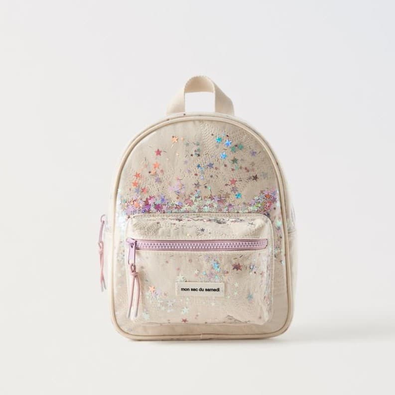 Off-white sequin star backpack fashion casual cute princess girl bag vitality girl school bag