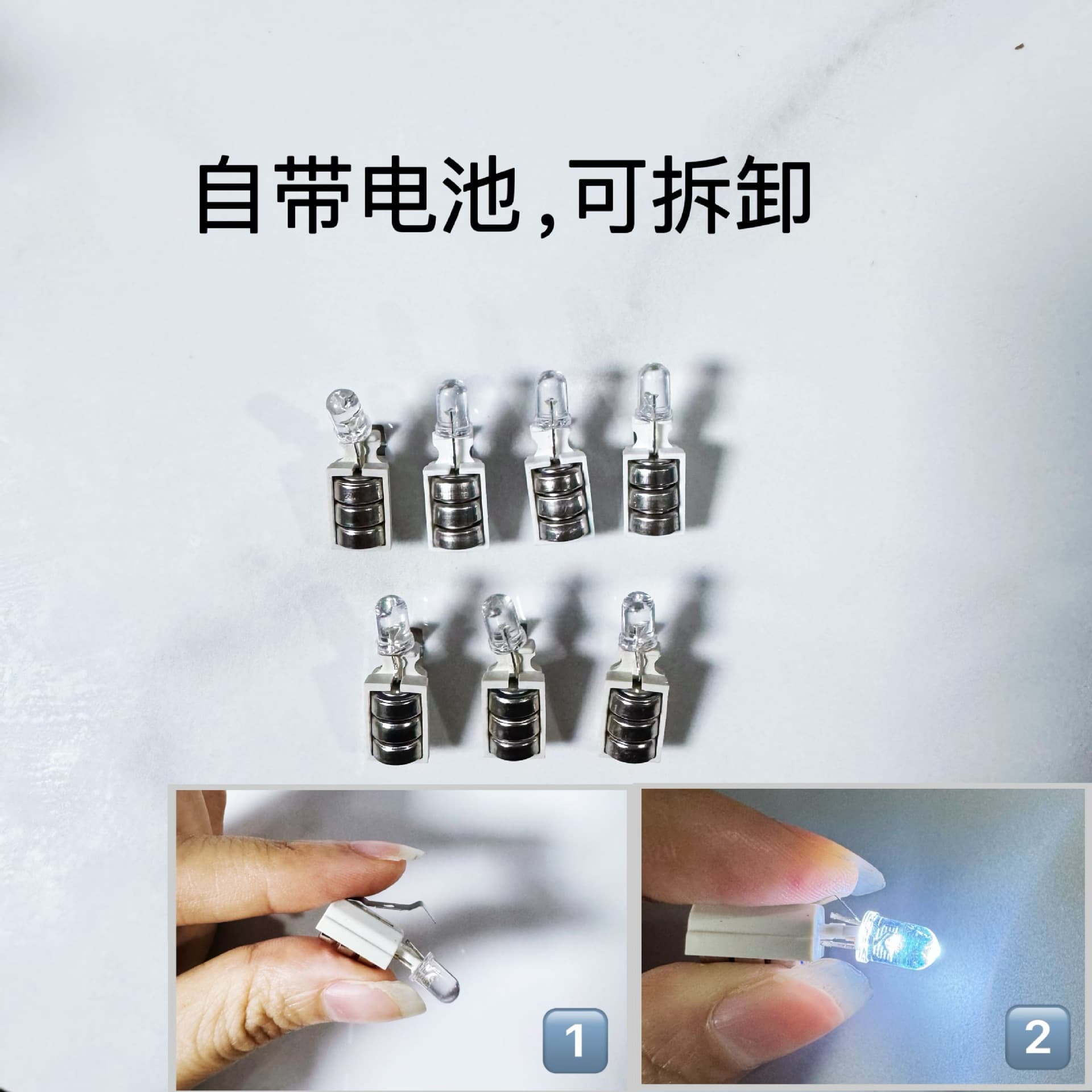Lantern wick, mini LED electronic handmade decorative luminous button battery lamp bead small light bulb warm light energy storage