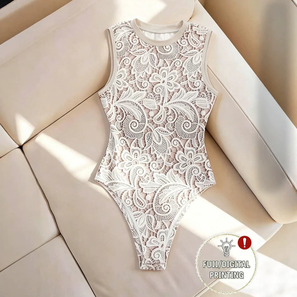 Cross-Border European and American 2026 Summer New Style Knitted Printed Sleeveless Round Neck Jumpsuit, Elegant Casual Base Layer