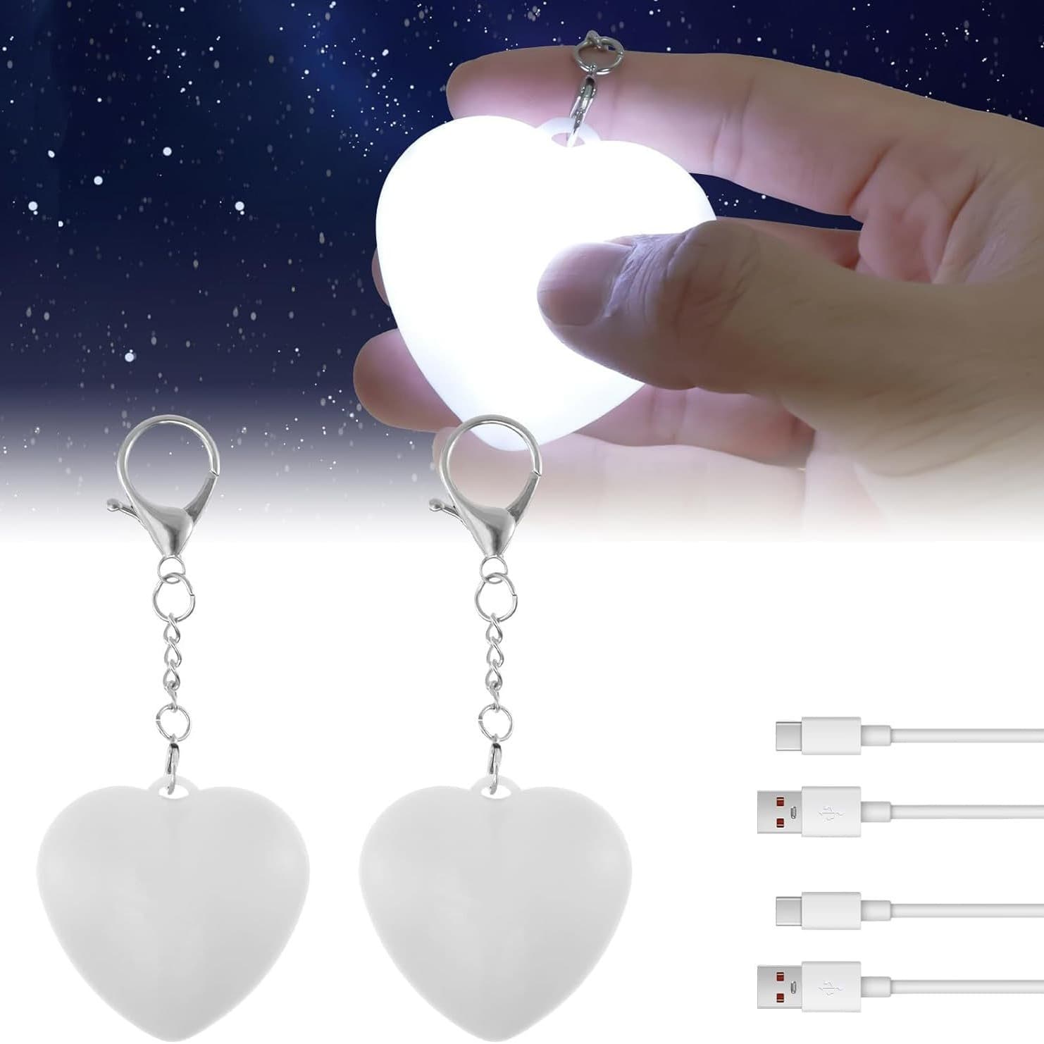 Girls Backpack Love Jewelry Atmosphere Light Charging Touch Sensing LED Mini Night Light DIY Car Keychain