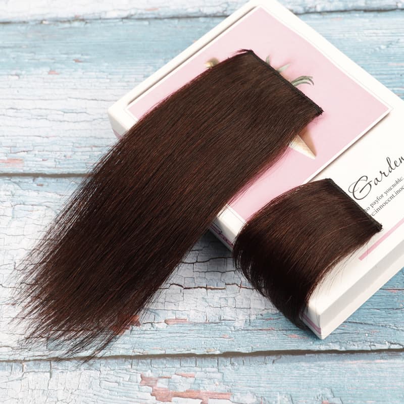 Real Hair Hairpiece Seamless Human Hair Hair Pad, One Card Two Cards Seamless Hair Topper for the Top of the Head, Bangs for a Fuller Look