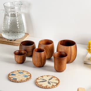 Walnut Wood Belly Cup Japanese Vintage Coffee Cup Creative Wooden Tea Cup Beer Mug Heat Insulation Custom Wholesale