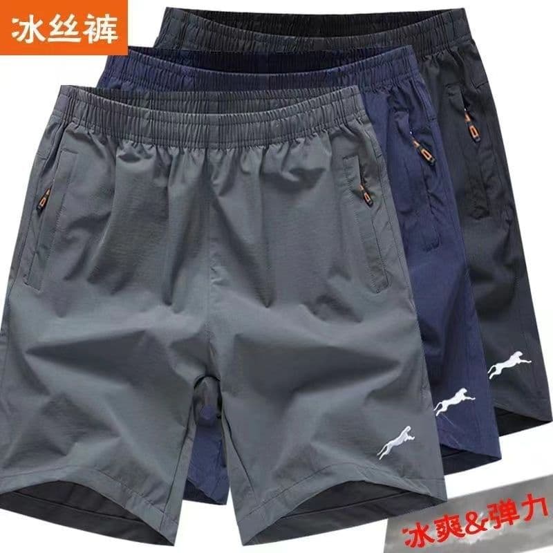 New Men's Summer Ice Silk Thin Quick-Dry Loose Basketball Shorts, 5-Inch Casual Sports Running Shorts