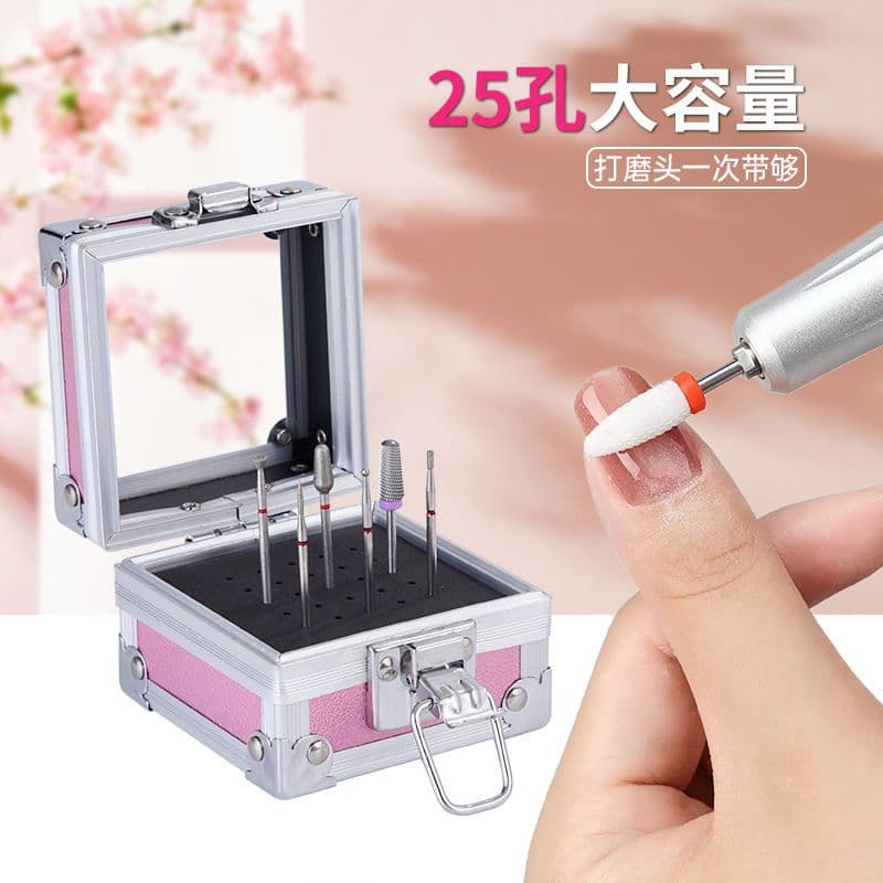 Cross-border nail polishing head storage box, portable tool box, desktop organizer, toolbox, socket display rack