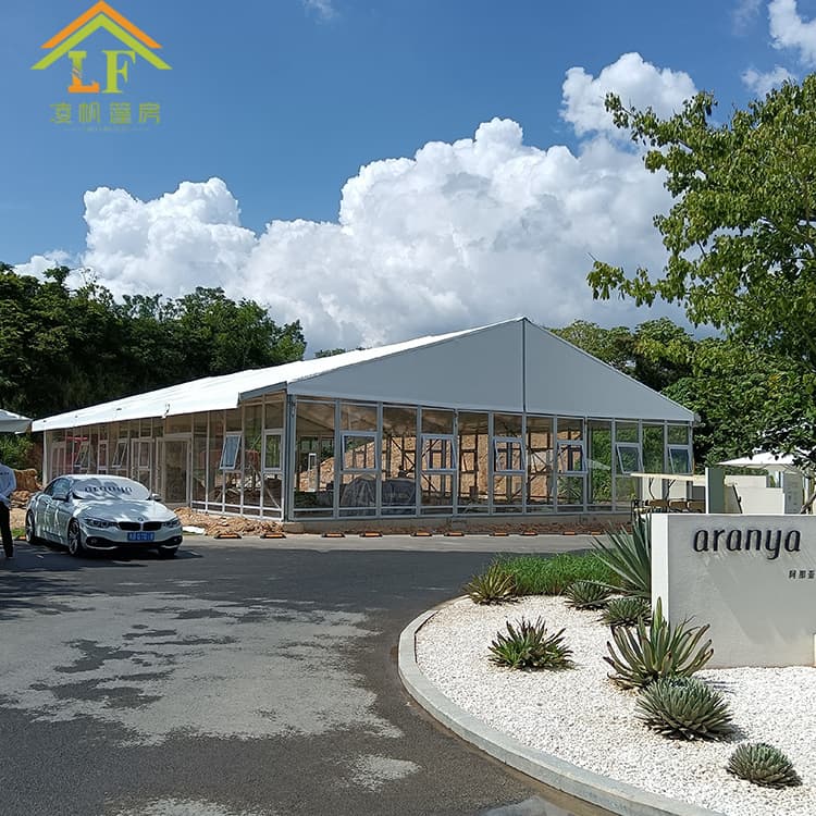 Guangzhou genuine A Shape Tent manufacturer selling outdoor aluminum alloy event tents, prefabricated restaurant tents