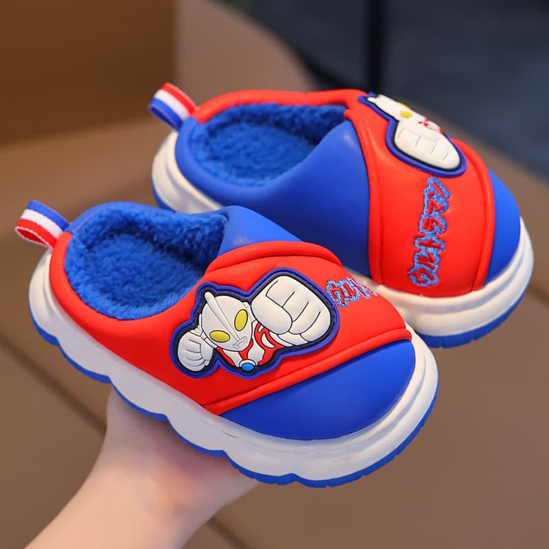 Dinosaur cotton slippers for children, boys, and adults, new autumn and winter style, parent-child fluffy slippers.