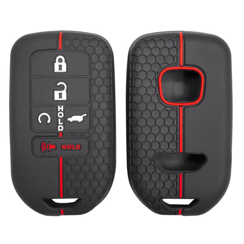 Silicone Car Key Case for Honda Accord 5-Button Honeycomb Pattern XR-V Crider Remote Key Cover