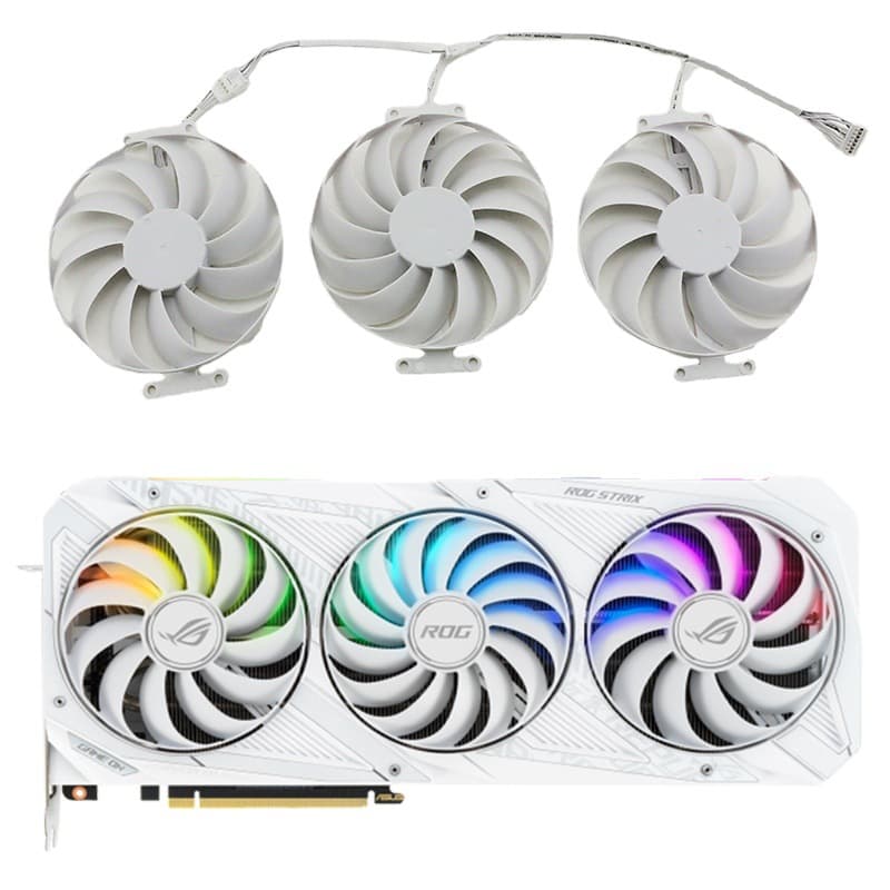 Suitable for ASUS ROG STRIX RTX3070 3080Ti 3090White 6700 6800 graphics card fan