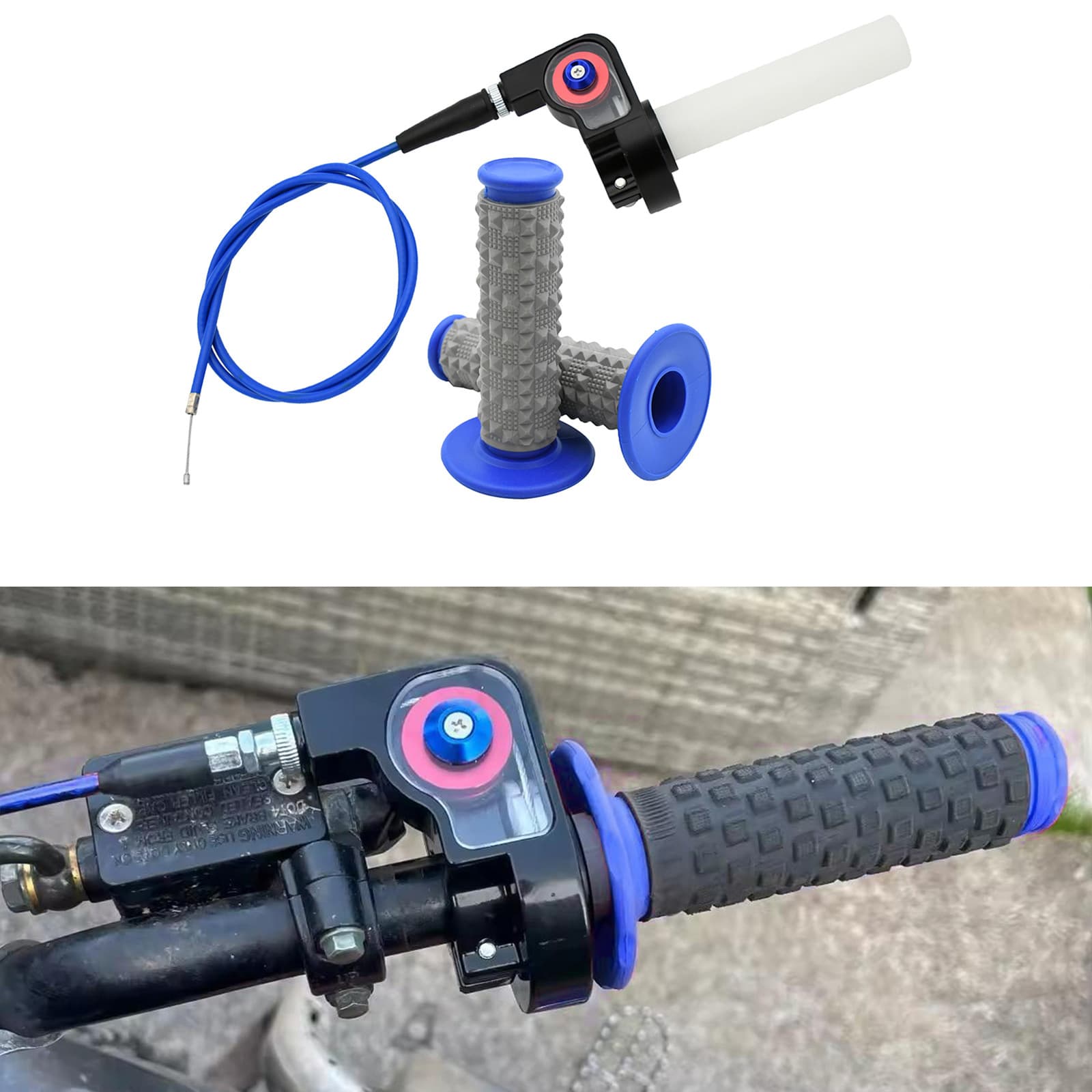 Dirt Bike ATV Sand Vehicle Modification 50-250CC Large Twist Throttle Grip with Knurled Handlebar Grip