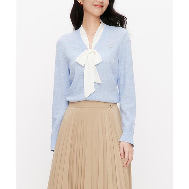 Designer Bow Knit Top Women's Early Spring 2025 New Petite Slim Fit Loose Casual Top