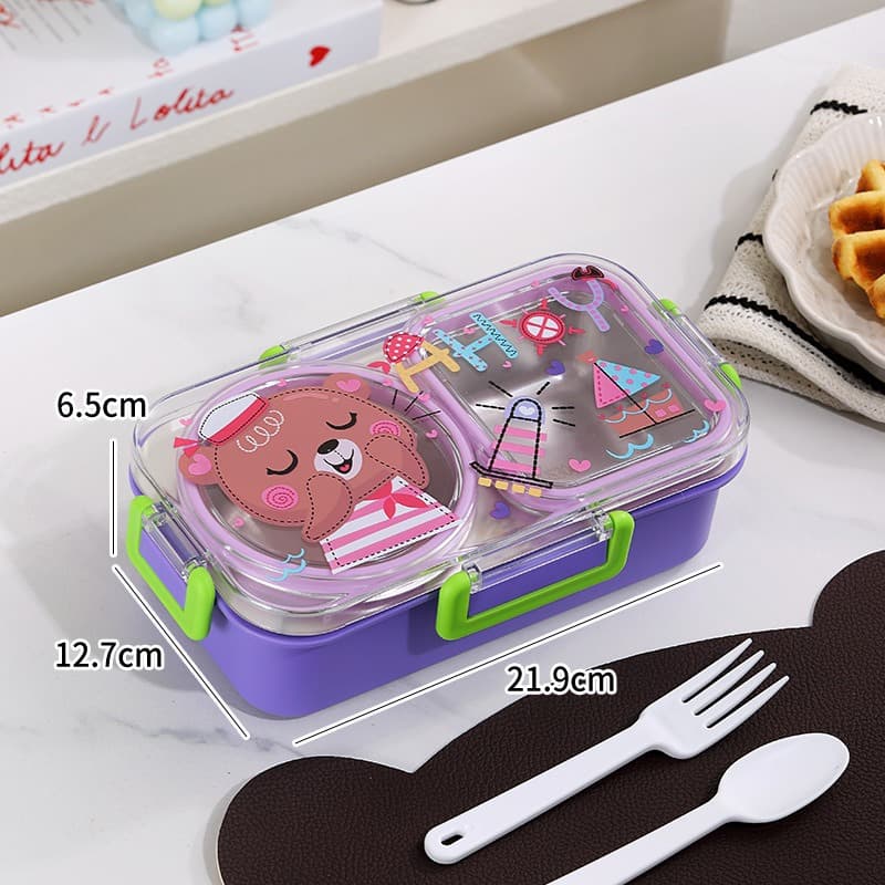 Portion Control Snack Box Xiaohongshu Bestseller 2-Compartment Calorie Control Box Light Meal 304 Bento Box Microwave-Safe Lunch Box