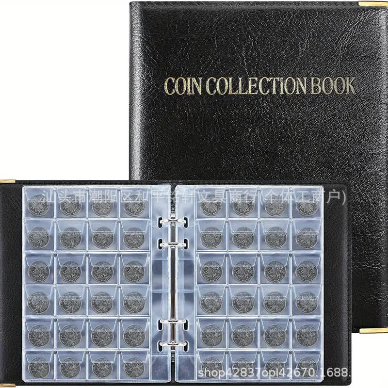 ✅ Cross-border 480-Grid Large Capacity Coin Collection Album with Thick PVC Loose-Leaf Binder for Stamps, Badges, and Stickers