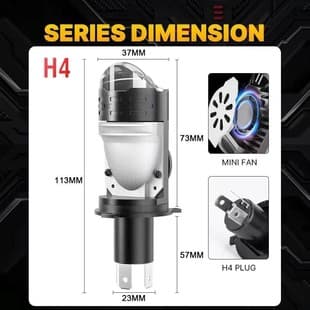 Car LED Headlight H4 Plug-in High Power Matrix Light Pattern Bi-Beam LED Car Light Universal for Motorcycle