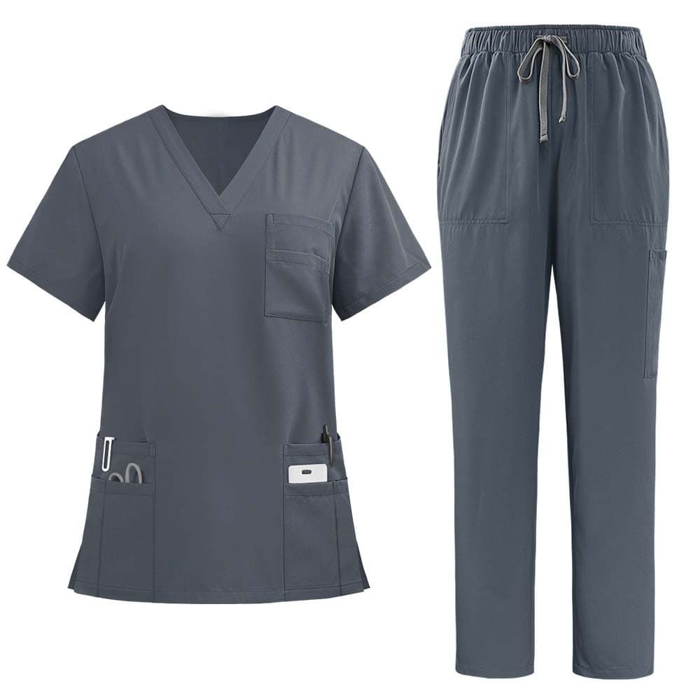 4-Way Stretch Scrubs Quick-Dry Nurse Uniform Doctor Scrub Set for Oral Care Beauty Salon Workwear