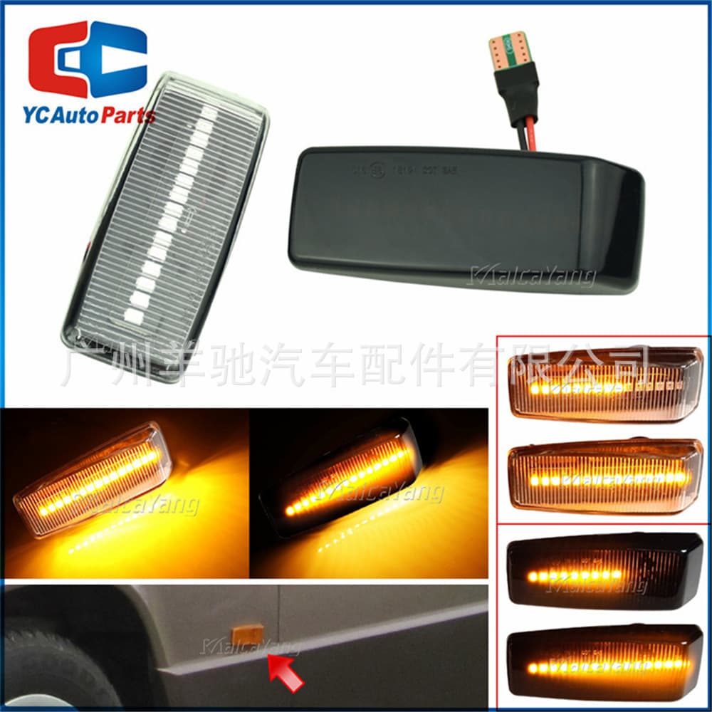 LED Yellow Flowing Side Marker Light for Mercedes-Benz W201 W202 W124 W140 R129 Fender Light