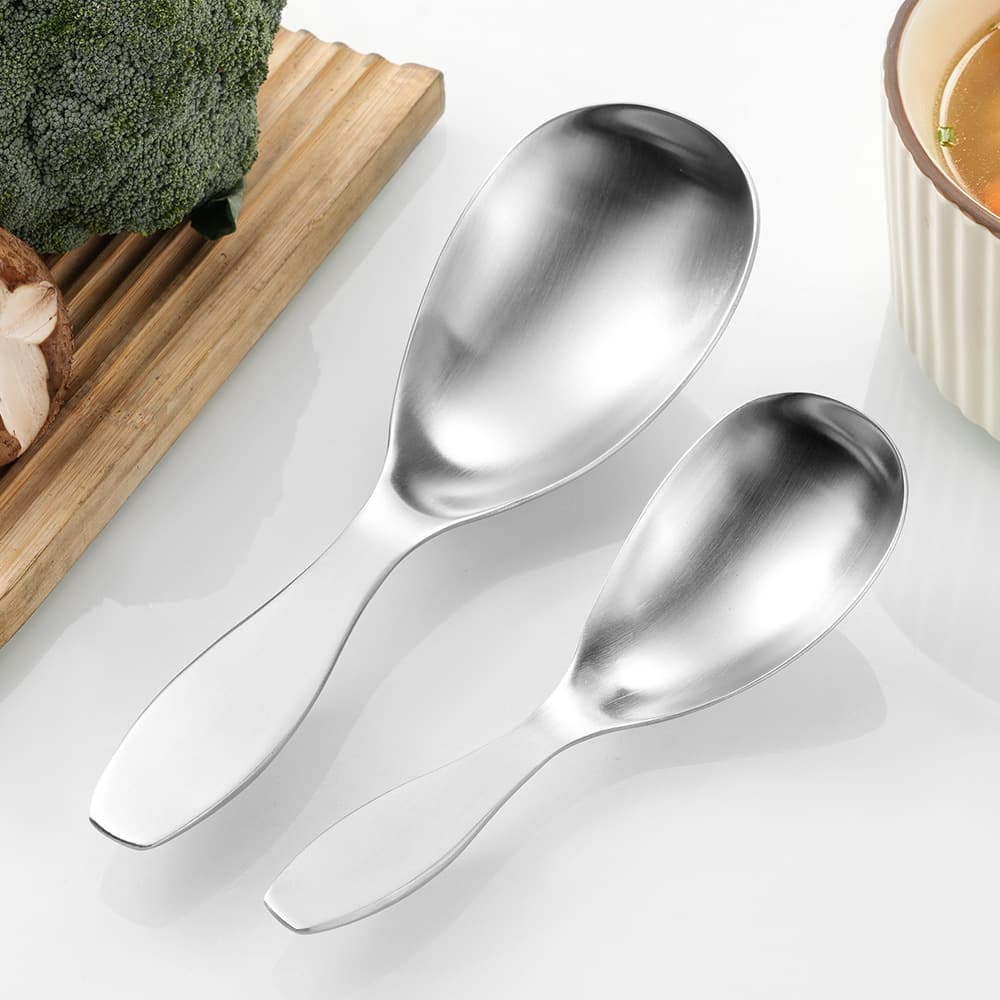 304 stainless steel landlord spoon thickened matte serving spoon household rice serving spoon Japanese ramen spoon hotel public spoon