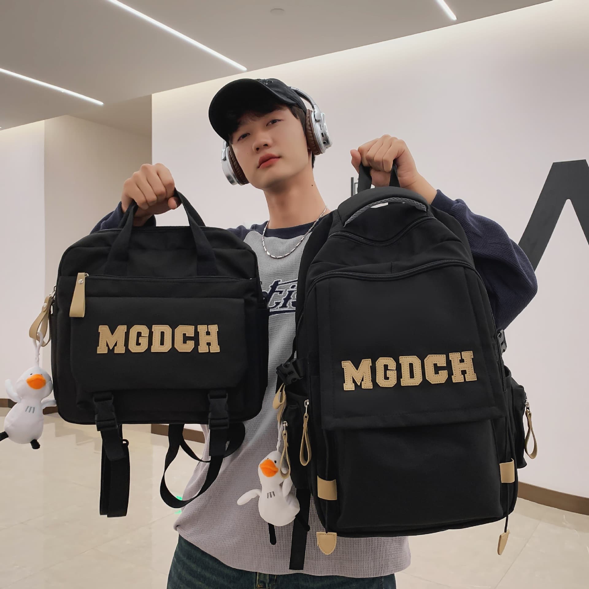 Backpack for Male College Students Large Capacity High School Middle School Fashion Versatile Trendy Brand Double Shoulder Bag Female Backpack Ins Cool