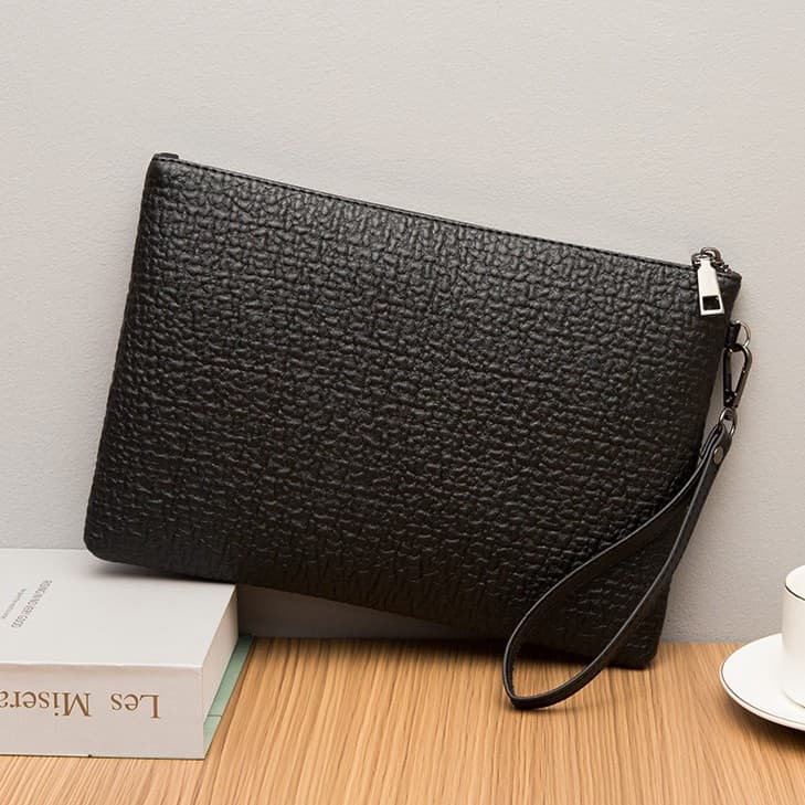 New Elephant Texture Men's Clutch Bag Fashionable Tiger Head Handbag Business Large Capacity Envelope Bag Minimalist Handbag for Men