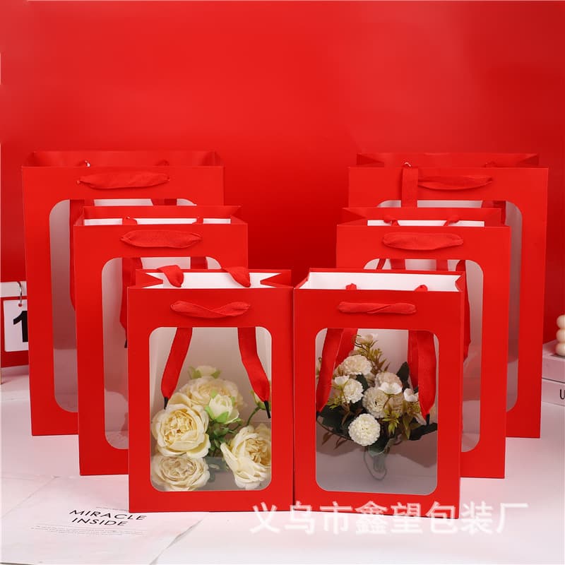 Wedding Favor Gift Bags, Thickened Transparent Paper Bags, Chinese Style Festival Gift Packaging Bags