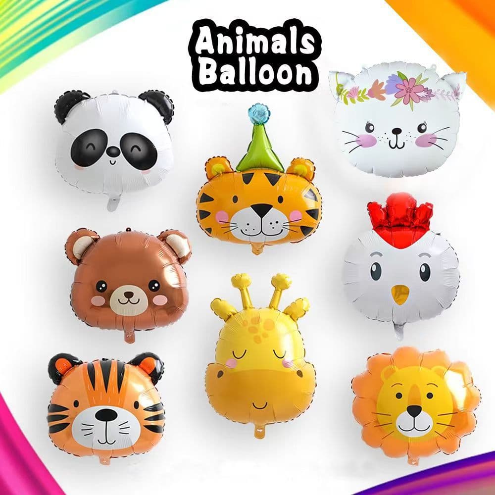 22-inch Flying Cute Animal Aluminum Film Balloon for Kids Birthday Party Decoration, Helium Balloon for Street Sales