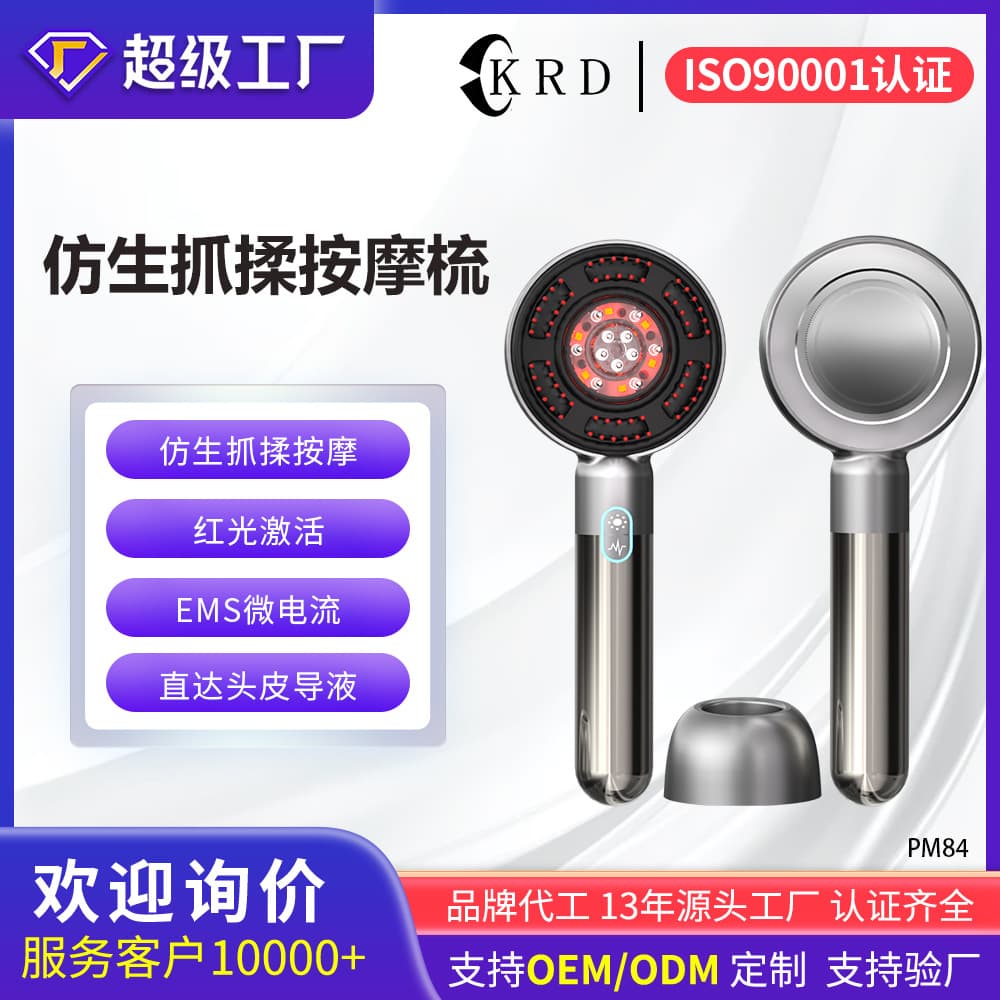 Head Electric Massage Comb Microcurrent Vibration EMS Red Light Hair Health Comb Scalp Application Infusion Essential Oil