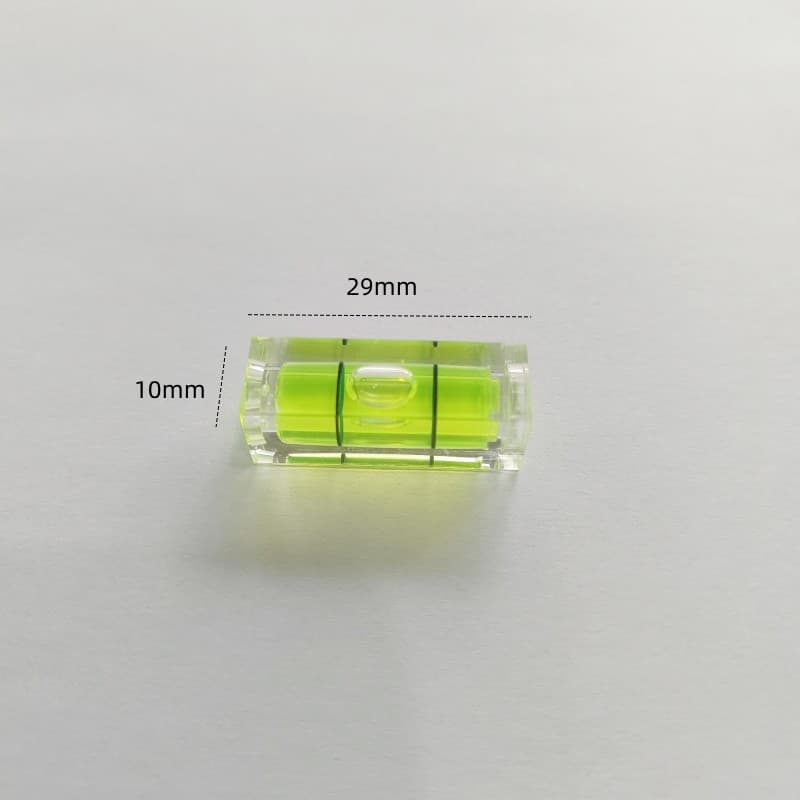 Manufacturer wholesale 10*10*29mm square level column acrylic level gauge, small square bubble simple level instrument.