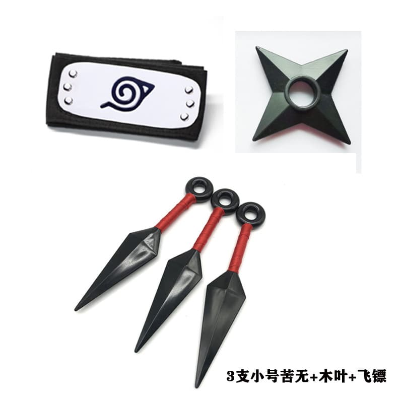Ninja Naruto Kakashi mask plastic kunai shuriken Konoha headband set animation peripheral wholesale