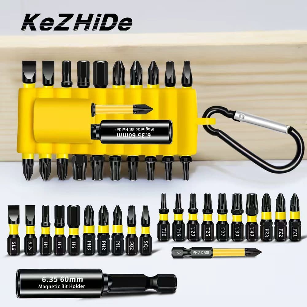 22-Piece Portable Full-Size Phillips Screwdriver Bits S2 Steel Strong Magnetic Electric Screwdriver Bits High Hardness Tool Set