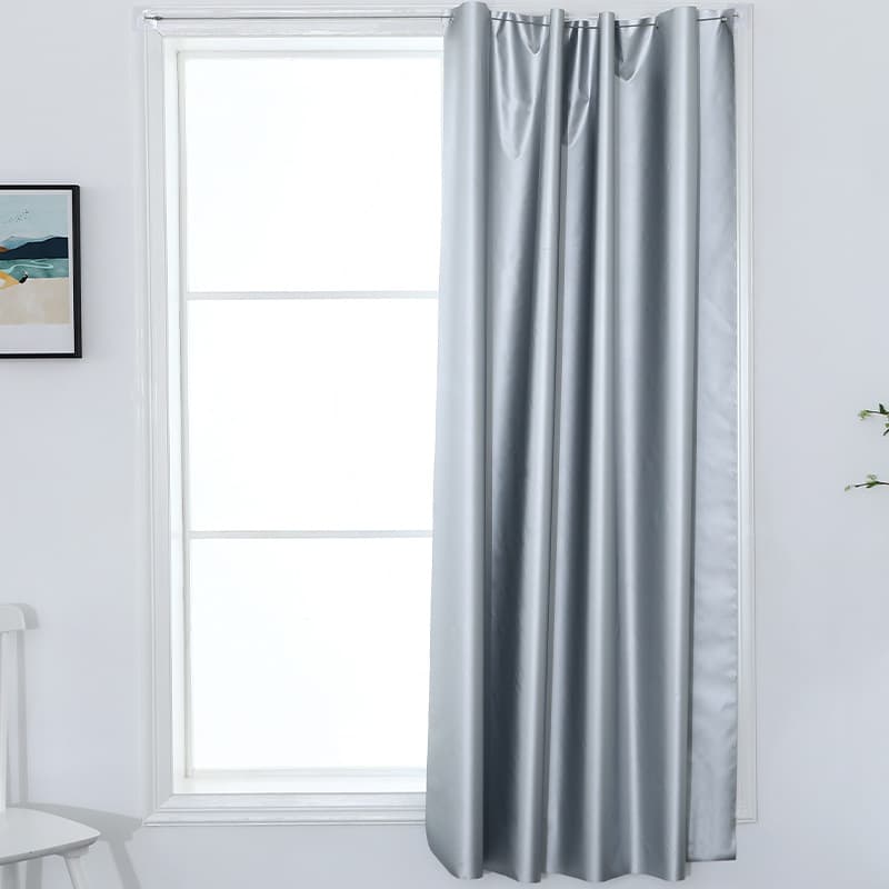 Simple single-window curtain, no drilling required, sunshade, heat insulation, short curtain with Velcro self-adhesive blackout fabric.