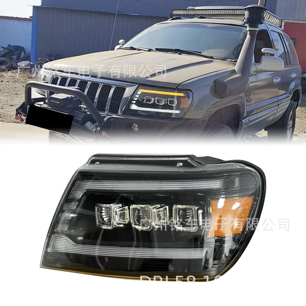 LED Headlight Assembly for Jeep Grand Cherokee 99-04 Modified Front Bumper Tail Light Accessories Factory