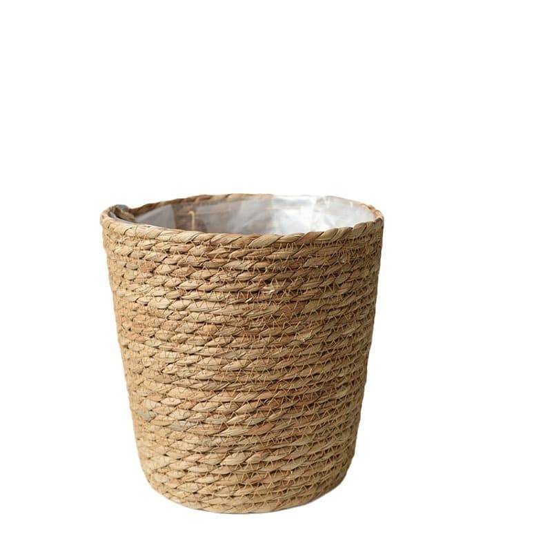 Cross-border Supply Woven Grass Flower Pot, Home Living Room Woven Basket, Seagrass Handmade Flower Basket, Grass Woven Flower Pot for Green Plants