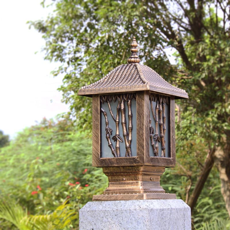 Factory wholesale bamboo fence light outdoor lawn light retro courtyard light home lighting waterproof gate post light
