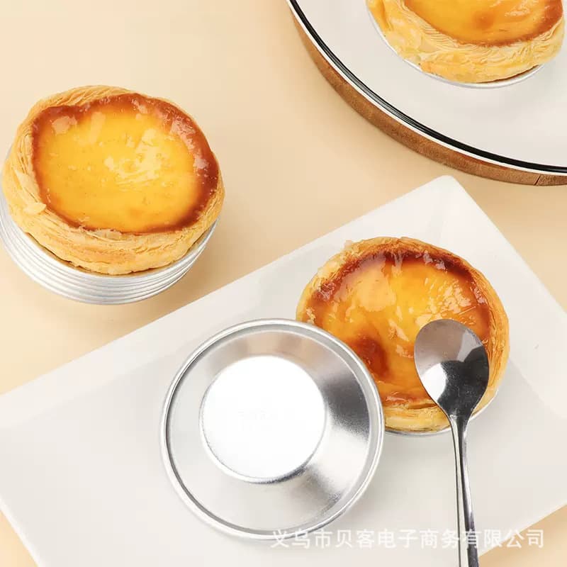 Egg tart mold Aluminum alloy pudding tart model Small cake mold Baking tools Oven household grinding tools