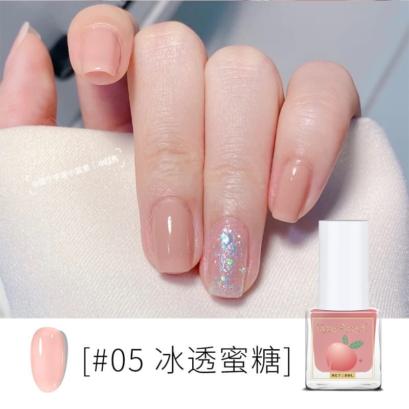 Cross-border Water-based No-bake Peelable Nail Polish, Nude, Ice Transparent, Whitening, Trendy Nail Polish