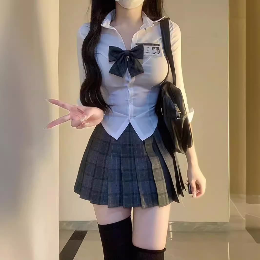 JK Uniform Pure Desire Hot Girl Waist-Cinching Shirt Women's Spring/Autumn Academic Style White Shirt Slimming Base Layer Top