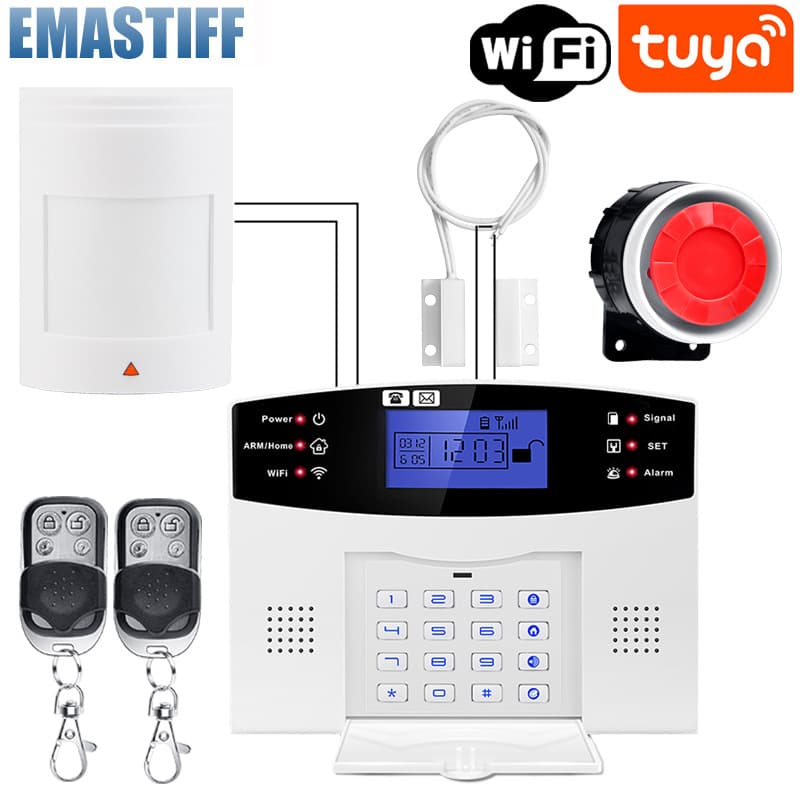 Engineering Security Wired Sensor Tuya WiFi Burglar Alarm GSM Home Safety Alarm APP Control