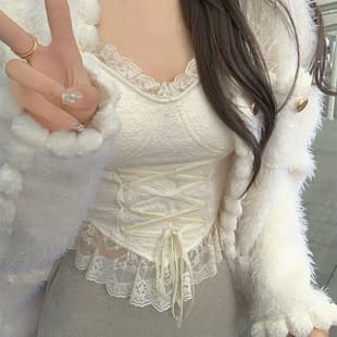 French Lace Camisole Tank Top Slim Fit Elegant Layering Top Sheer Design Versatile Off-Shoulder