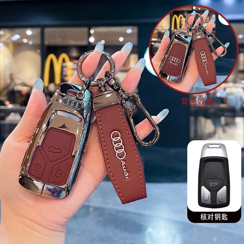 Compatible with Audi Q5L Key Case Q6L e-tron New A5L/A4L/A6L Shell A3L Clip A7L/Q3 Q7 TT Car Cover